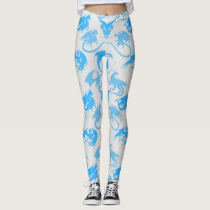 Feuerdrachen Muster LBlue LGrey zbg Leggings