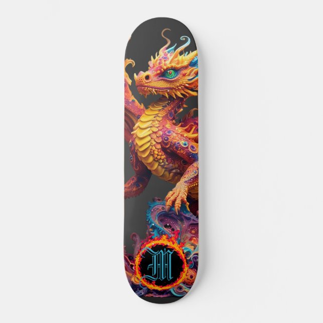 *~* Feuerelement AP88 Elementare Drachenfigur Skateboard (Vorderseite)