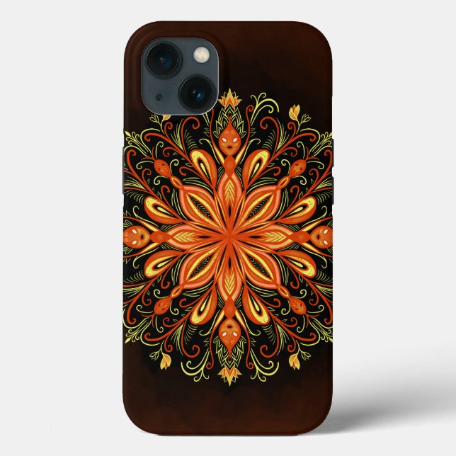 Feuerelement Mandala - Kaleidoskopisches Flammenkr Case-Mate iPhone Hülle (Rückseite)