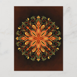Feuerelement Mandala - Kaleidoskopisches Flammenkr Postkarte