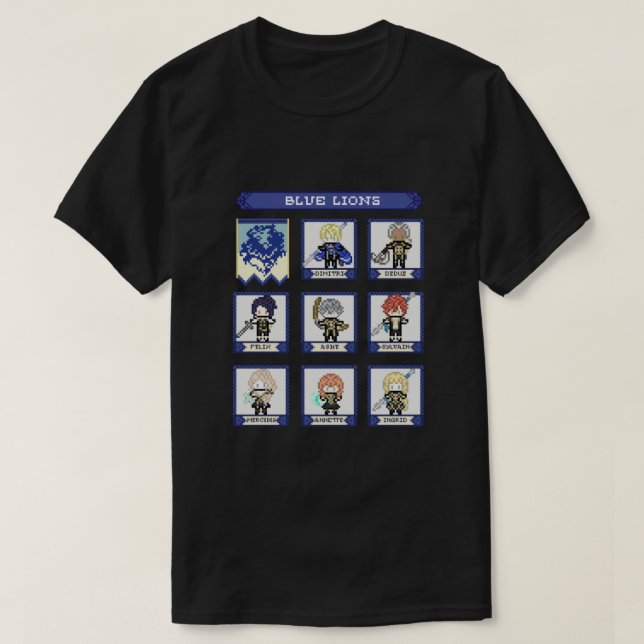 FeuerEmblem Drei Häuser Blue Lions House Pixel Pa T-Shirt (Design vorne)