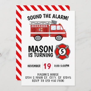 Feuerfahrzeug Geburtstag Einladung