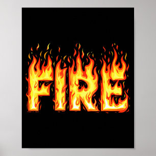 Feuerflamme-Shirt Erwachsene Kinder Männer Frauen Poster