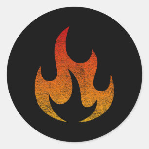 Feuerflammen-Kostüm Halloween beleuchtete brennend Runder Aufkleber