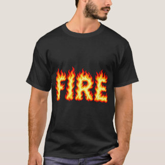 Feuerflammen-Typografie-Kostümdesign T-Shirt