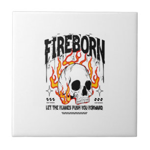 Feuergeborener Totenkopf Urban Streetwear Fliese
