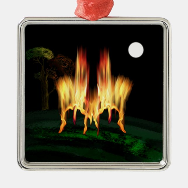 Feuergefahr Ornament Aus Metall (Vorne)