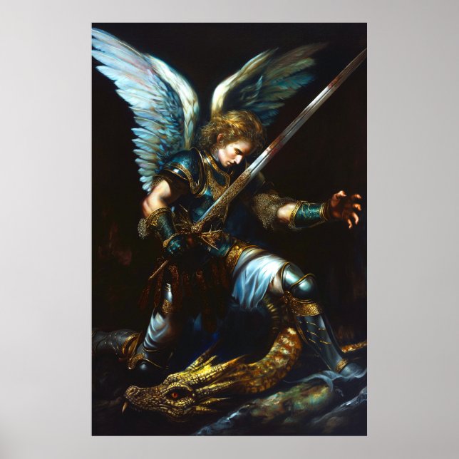Feuergefecht | Epic Angel vs Dragon Poster (Vorne)