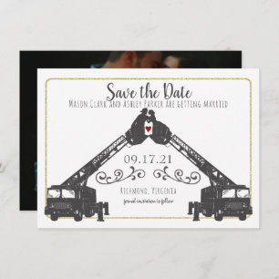 Feuergefechte Save the Date mit Foto Einladung