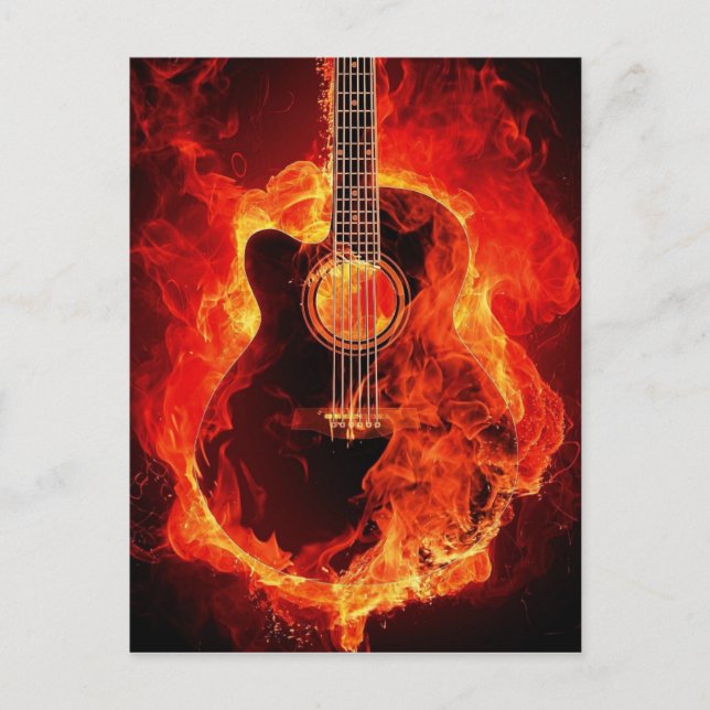 Feuergitarre Postkarte (Vorderseite)