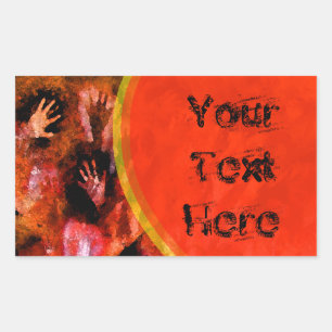 Feuergriff Rechteckiger Aufkleber