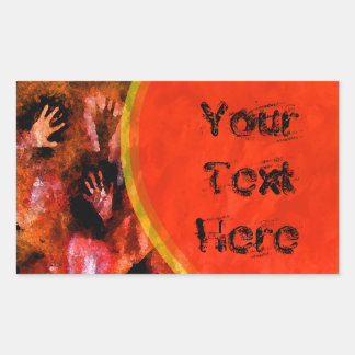 Feuergriff Rechteckiger Aufkleber