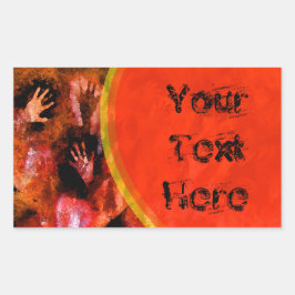 Feuergriff Rechteckiger Aufkleber