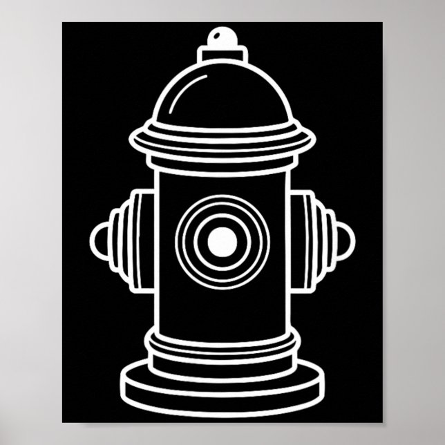 Feuerhydrant Feuerwehrmann Faulenzer Halloween Poster (Vorne)