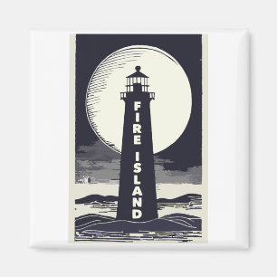 Feuerinsel Leuchtturm New York Mond Magnet