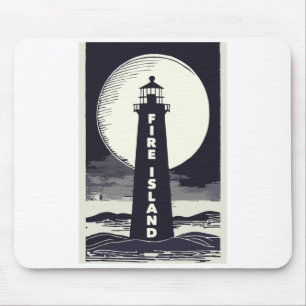 Feuerinsel Leuchtturm New York Mond Mousepad
