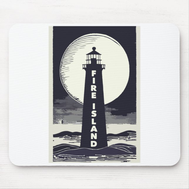 Feuerinsel Leuchtturm New York Mond  Mousepad (Vorne)