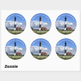 Feuerinsel Leuchtturm, New York Round Stickers