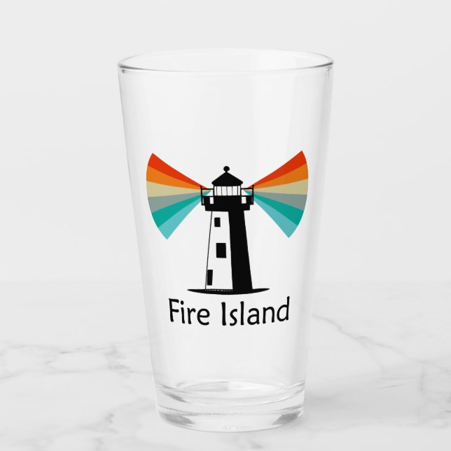 Feuerinsel Leuchtturm Rainbow Glas (Vorderseite)