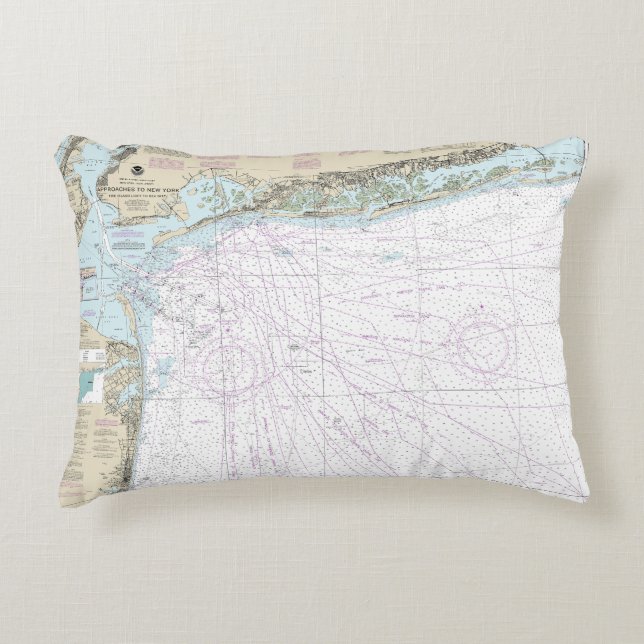 Feuerinsel-Licht-zu-Sea-Rock-Nautikkarte 12326 Dekokissen (Vorderseite)