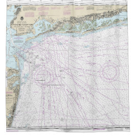 Feuerinsel-Licht-zu-Sea-Rock-Nautikkarte 12326 Duschvorhang