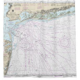 Feuerinsel-Licht-zu-Sea-Rock-Nautikkarte 12326 Duschvorhang