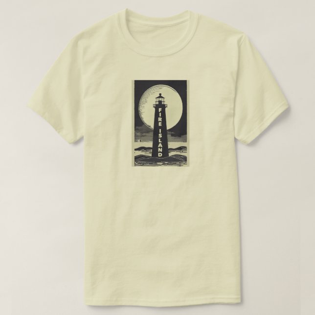 Feuerinsel Lighthouse New York Moon T-Shirt (Design vorne)