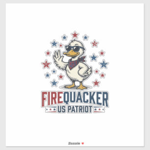 Feuerknaller Patriotische Ente Vintage-Shirt-Desig Aufkleber