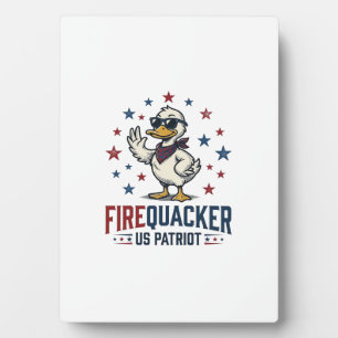 Feuerknaller Patriotische Ente Vintage-Shirt-Desig Fotoplatte
