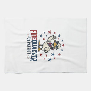 Feuerknaller Patriotische Ente Vintage-Shirt-Desig Geschirrtuch