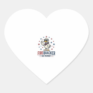 Feuerknaller Patriotische Ente Vintage-Shirt-Desig Herz-Aufkleber
