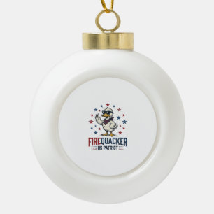 Feuerknaller Patriotische Ente Vintage-Shirt-Desig Keramik Kugel-Ornament