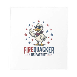 Feuerknaller Patriotische Ente Vintage-Shirt-Desig Notizblock