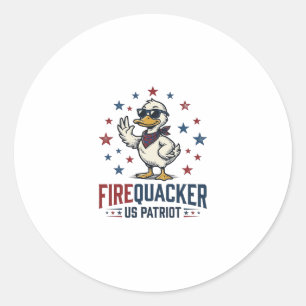 Feuerknaller Patriotische Ente Vintage-Shirt-Desig Runder Aufkleber