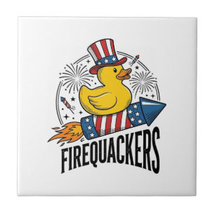 Feuerknaller Patriotische Enten-Feuerwerk-Shirt-De Fliese