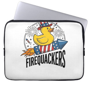Feuerknaller Patriotische Enten-Feuerwerk-Shirt-De Laptopschutzhülle