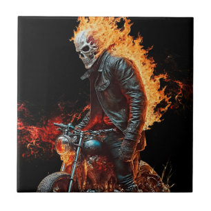 Feuerkopf-Biker-Keramikfliesen-Kunst Fliese