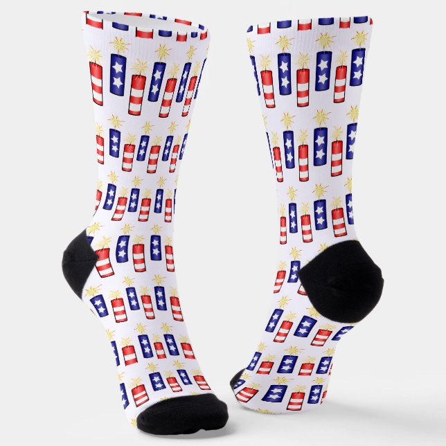 Feuerkracker 4. Juli Feier Socken (Gewinkelt)