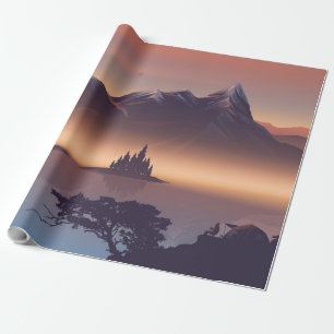 Feuerlager in der Nähe des Sees Geschenkpapier