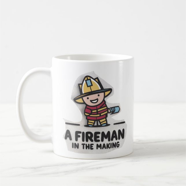 Feuerlerner. Künftiger Feuerwehrmann Kaffeetasse (Links)