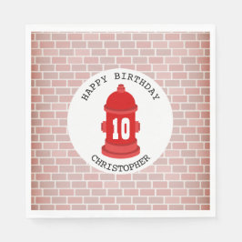 Feuerlöschanlage + Feuerwehrmann Geburtstagspartei Serviette
