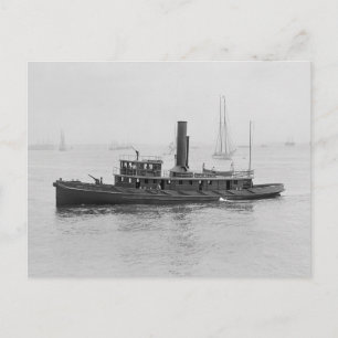 Feuerlöschboot im Boston Harbor, 1906 Postkarte