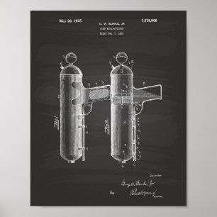 Feuerlöscher 1925 Patent Art - Kopfbrett Poster