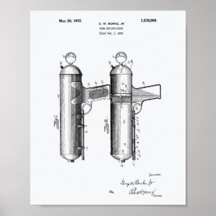 Feuerlöscher 1925 Patentart - Weißbuch Poster