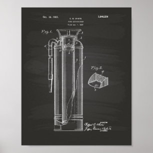 Feuerlöscher 1927 Patent Art - Kopfbrett Poster