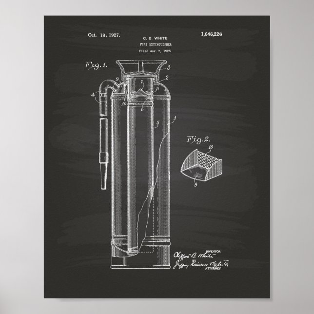 Feuerlöscher 1927 Patent Art - Kopfbrett Poster (Vorne)