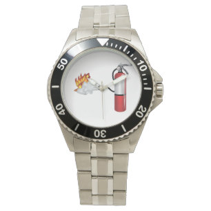 Feuerlöscher, der heraus Feuer-Uhr setzt Armbanduhr
