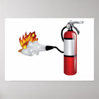 Feuerlöscher, die Feuerplakate ausschalten