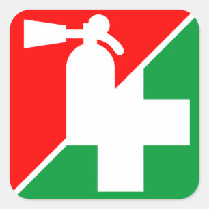 Feuerlöscher-/Hilfe-Abziehbilder Quadratischer Aufkleber