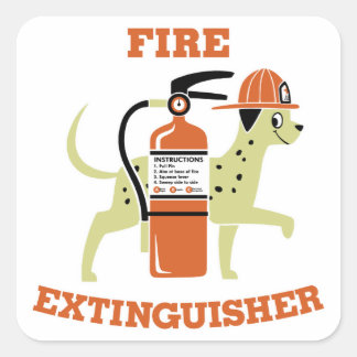 Feuerlöscher Quadratischer Aufkleber